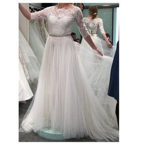 Wtoo A-Line, 3/4 Sleeve Wedding Dress 11701